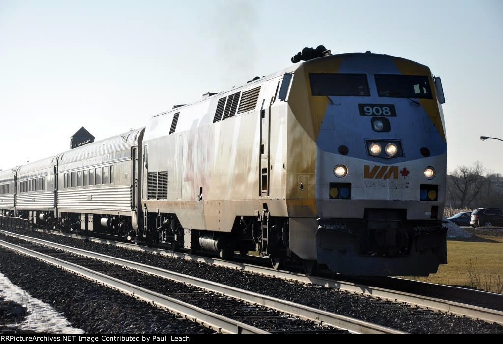 Eastbound Corridor passenger train rolls out of the station